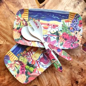 Anthropologie Market Bamboo Melamine Serving Set